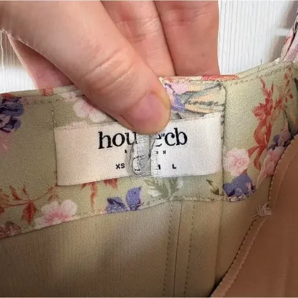 House of CB Charlotte green peony floral print midi dress Size Small - Picture 8 of 11